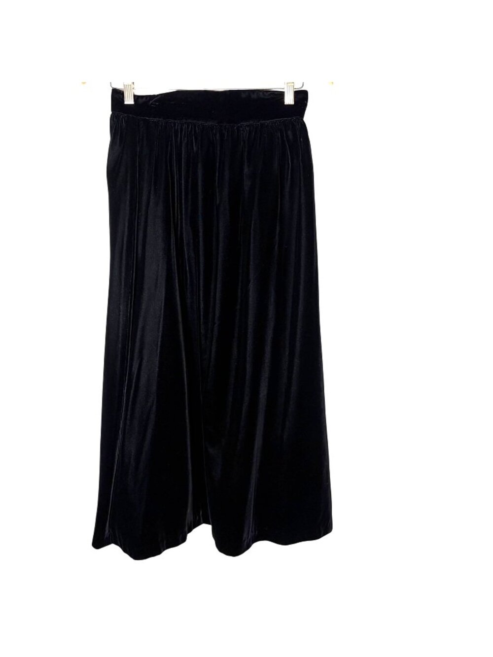 Vintage Prophecy Black Velvet Full Midi Skirt Small 28" Waist Made In USA